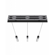 Avenue Lighting HF1900 The Original Glacier 3-lt 37" LED Pendant - Black/Bubbled