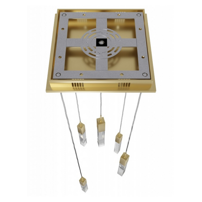 Avenue Lighting HF1900 The Original Glacier 5-lt 12" LED Pendant - Brushed Brass/Bubbled