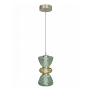 Avenue Lighting HF8970 Rosewood 2-lt 9" LED Pendant - Aged Brass/Green