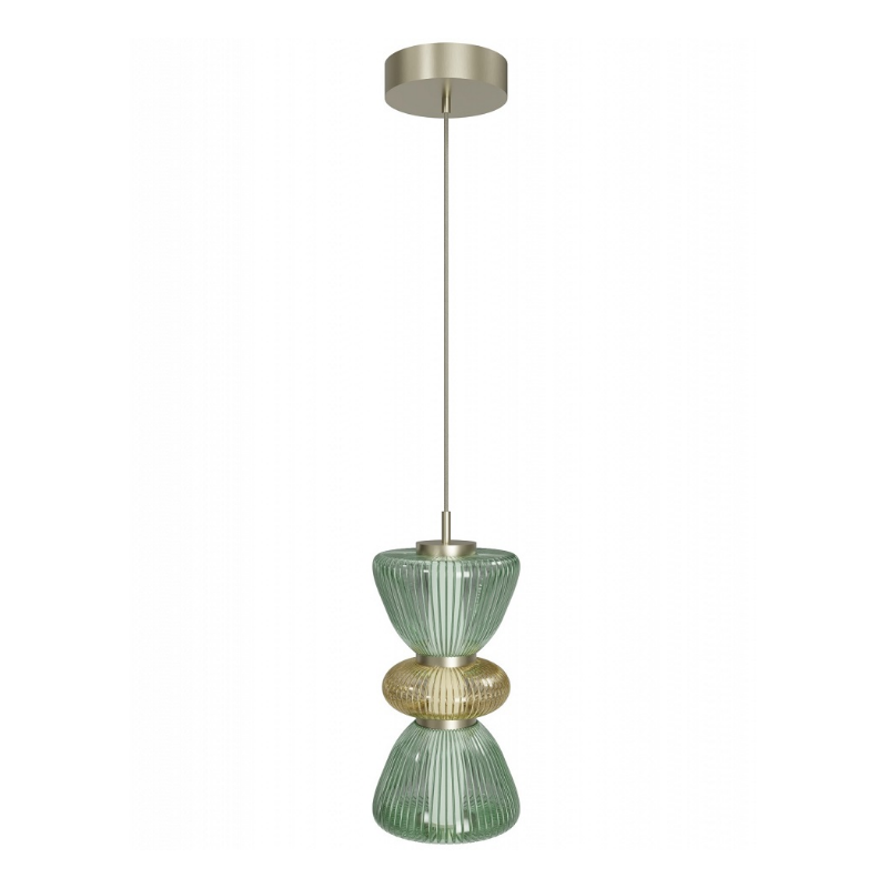 Avenue Lighting HF8970 Rosewood 2-lt 9" LED Pendant - Aged Brass/Green