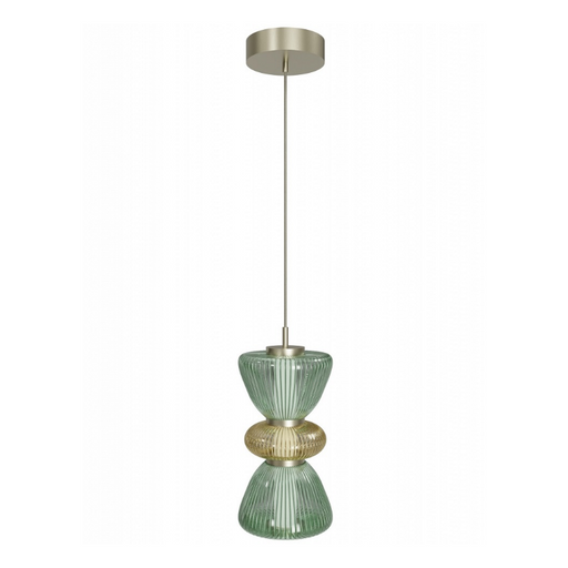Avenue Lighting HF8970 Rosewood 2-lt 9" LED Pendant - Aged Brass/Green