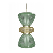 Avenue Lighting HF8970 Rosewood 2-lt 9" LED Pendant - Aged Brass/Green