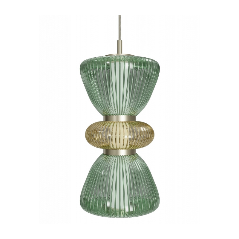 Avenue Lighting HF8970 Rosewood 2-lt 9" LED Pendant - Aged Brass/Green