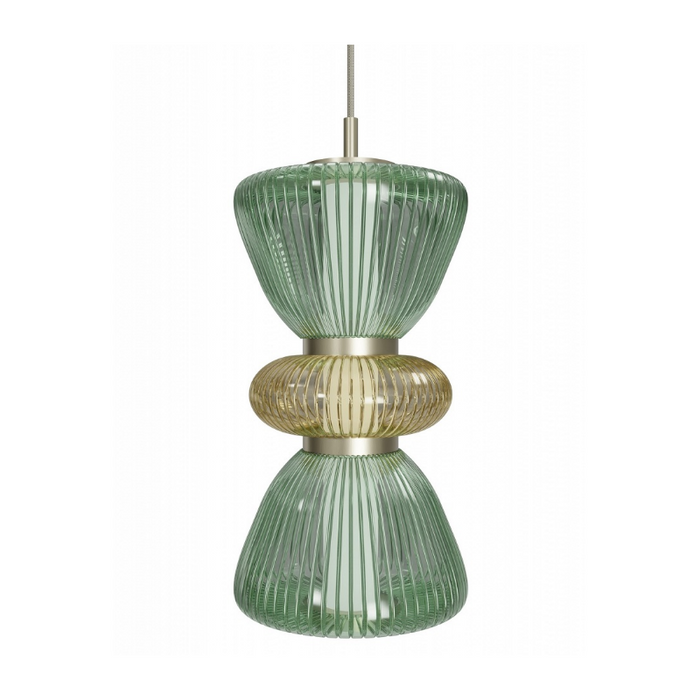 Avenue Lighting HF8970 Rosewood 2-lt 9" LED Pendant - Aged Brass/Green