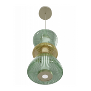 Avenue Lighting HF8970 Rosewood 2-lt 9" LED Pendant - Aged Brass/Green