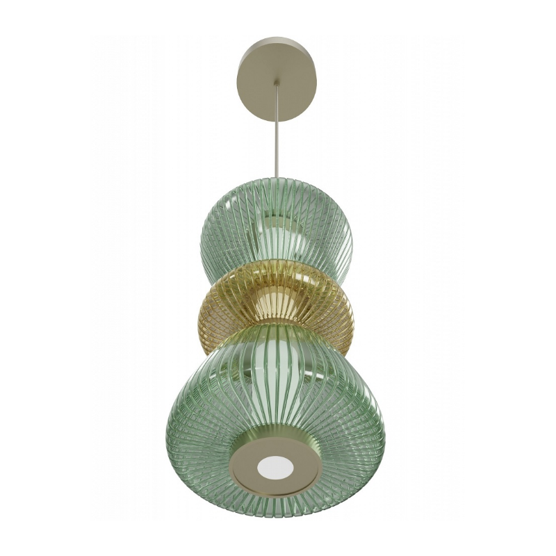 Avenue Lighting HF8970 Rosewood 2-lt 9" LED Pendant - Aged Brass/Green