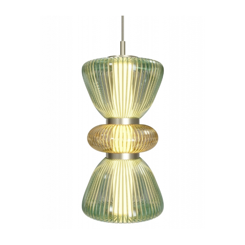 Avenue Lighting HF8970 Rosewood 2-lt 9" LED Pendant - Aged Brass/Green