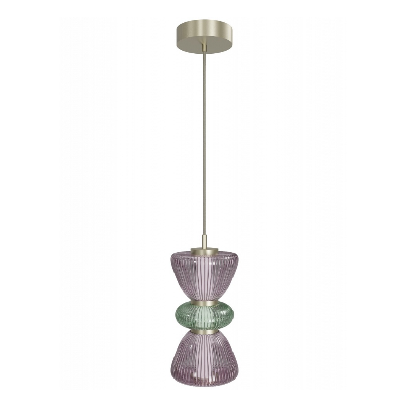 Avenue Lighting HF8970 Rosewood 2-lt 9" LED Pendant - Aged Brass/Purple