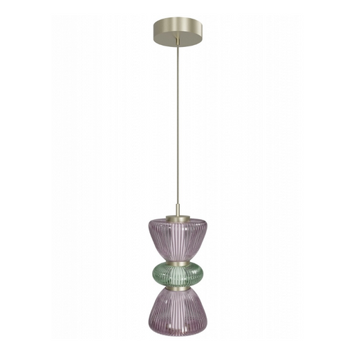 Avenue Lighting HF8970 Rosewood 2-lt 9" LED Pendant - Aged Brass/Purple