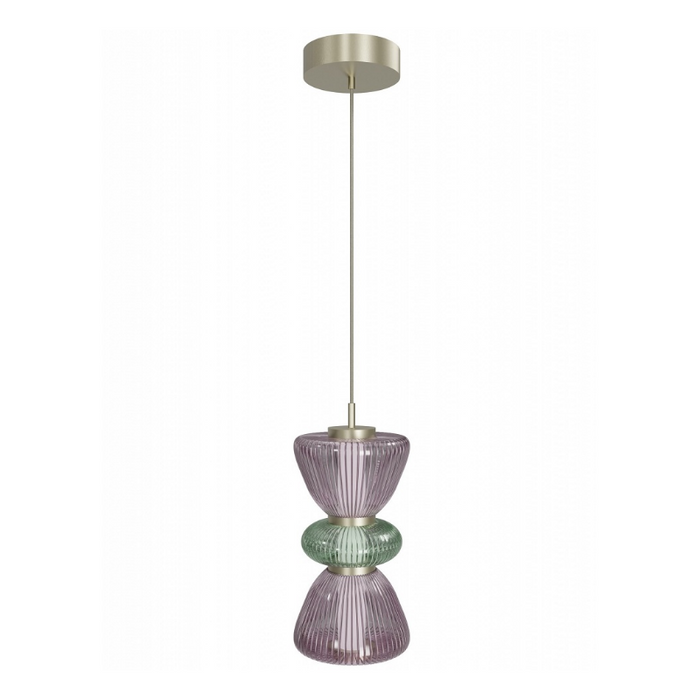 Avenue Lighting HF8970 Rosewood 2-lt 9" LED Pendant - Aged Brass/Purple