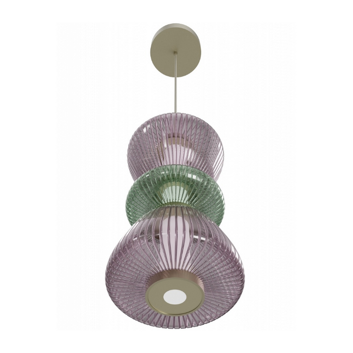 Avenue Lighting HF8970 Rosewood 2-lt 9" LED Pendant - Aged Brass/Purple