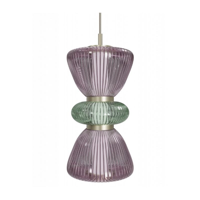 Avenue Lighting HF8970 Rosewood 2-lt 9" LED Pendant - Aged Brass/Purple