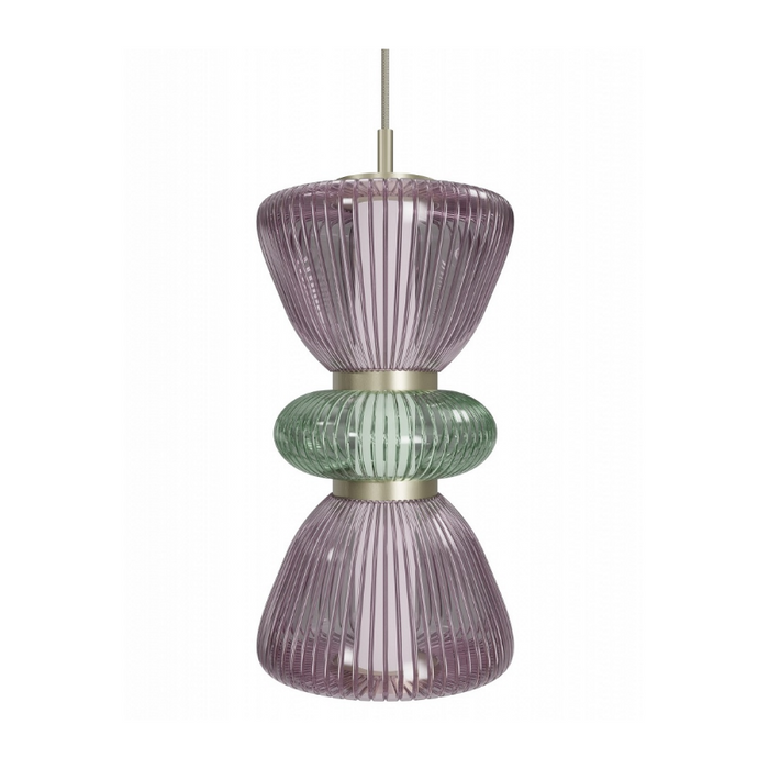 Avenue Lighting HF8970 Rosewood 2-lt 9" LED Pendant - Aged Brass/Purple