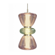 Avenue Lighting HF8970 Rosewood 2-lt 9" LED Pendant - Aged Brass/Purple