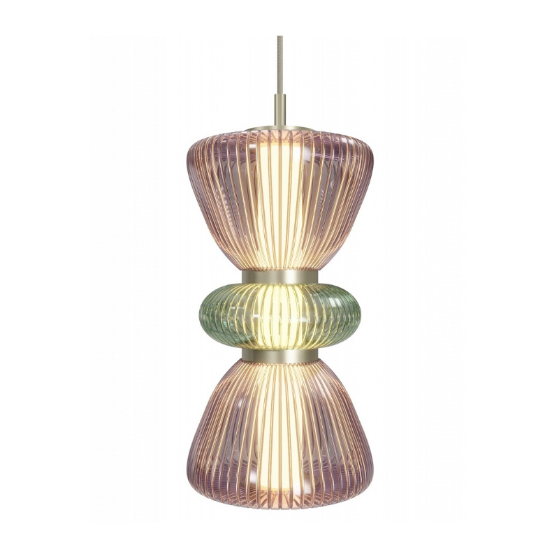 Avenue Lighting HF8970 Rosewood 2-lt 9" LED Pendant - Aged Brass/Purple
