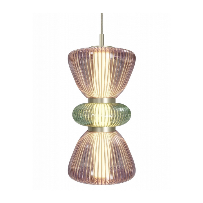 Avenue Lighting HF8970 Rosewood 2-lt 9" LED Pendant - Aged Brass/Purple