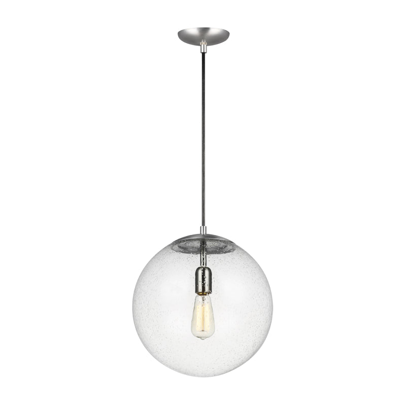 Generation 6801801 Leo Hanging Globe 1-lt 14" Pendant - Satin Aluminum
