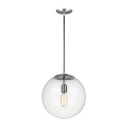 Generation 6801801EN7 Leo Hanging Globe 1-lt 14" LED Pendant - Satin Aluminum