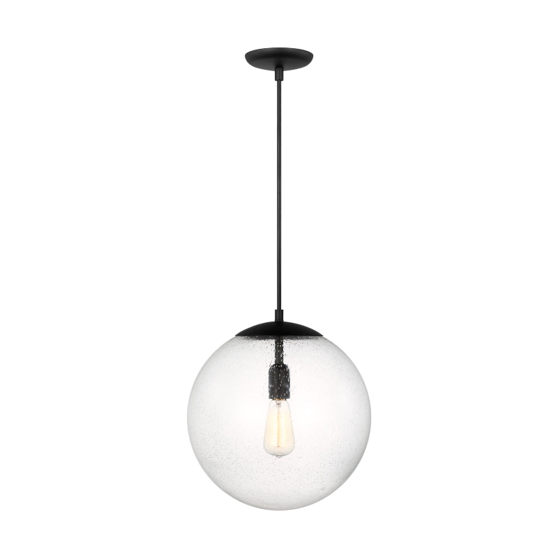 Generation 6801801EN7 Leo Hanging Globe 1-lt 14" LED Pendant - Midnight Black