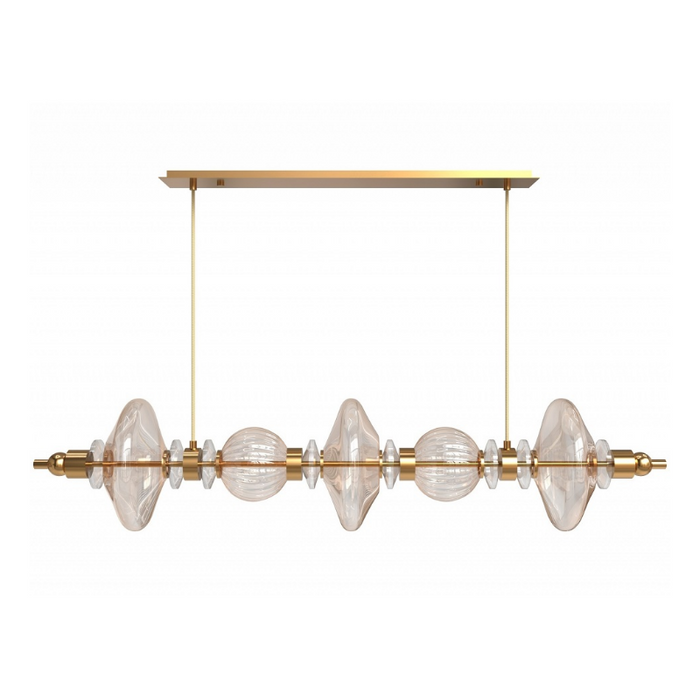 Avenue Lighting HF7977 Avra 5-lt 45" LED Pendant - Aged Brass