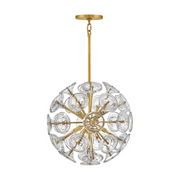 Fredrick Ramond FR46907 Maya 8-lt 20" LED Pendant - Unlacquered Brass/Clear Glass