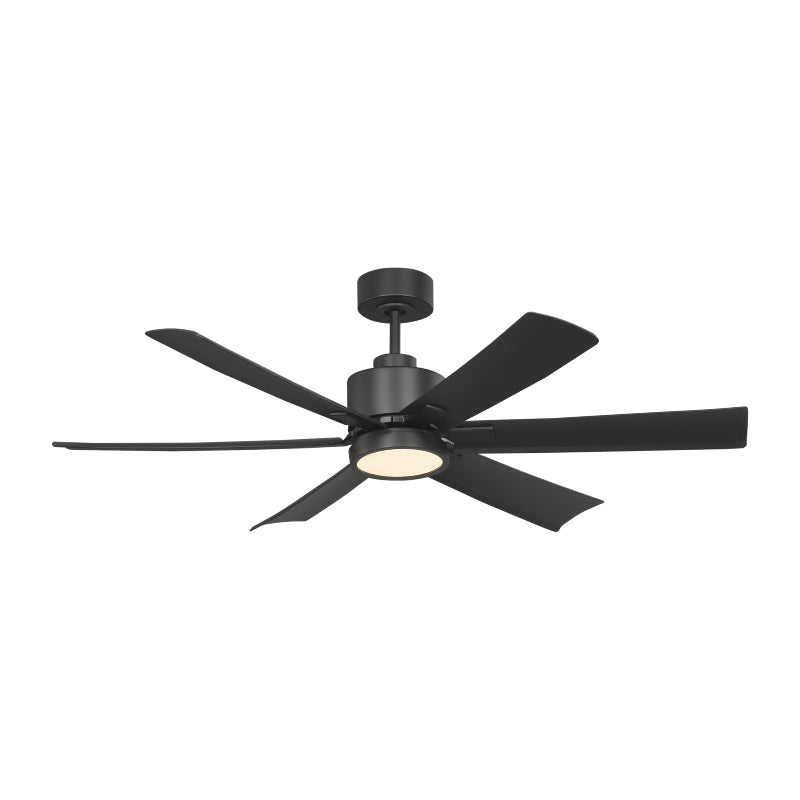 Generation Flera 52" Hugger Ceiling Fan with LED Light Kit - Midnight Black