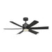 Generation Flera 52" Hugger Ceiling Fan with LED Light Kit - Midnight Black