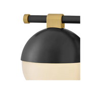 Hinkley 54562 Bowie 2-lt 14" LED Vanity - Lacquered Brass with Black accents