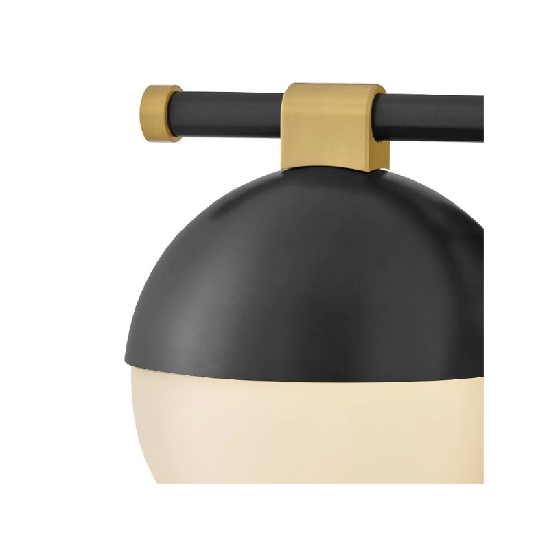 Hinkley 54562 Bowie 2-lt 14" LED Vanity - Lacquered Brass with Black accents