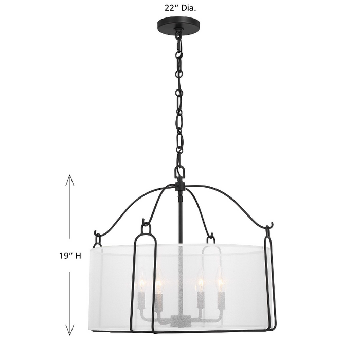Savoy House 7-1693-4 Ashlay 4-lt 22" Pendant - Matte Black