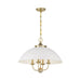 Savoy House 7-1725-4 Monterey 4-lt 22" Pendant - White and Warm Brass