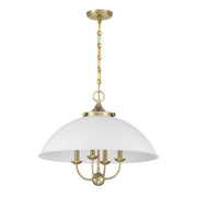 Savoy House 7-1725-4 Monterey 4-lt 22" Pendant - White and Warm Brass