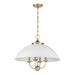 Savoy House 7-1725-4 Monterey 4-lt 22" Pendant - White and Warm Brass