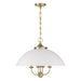 Savoy House 7-1725-4 Monterey 4-lt 22" Pendant - White and Warm Brass