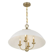 Savoy House 7-1725-4 Monterey 4-lt 22" Pendant - White and Warm Brass