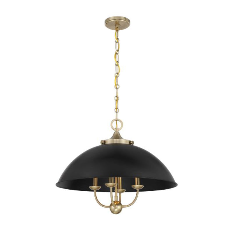 Savoy House 7-1725-4 Monterey 4-lt 22" Pendant - Matte Black and Warm Brass