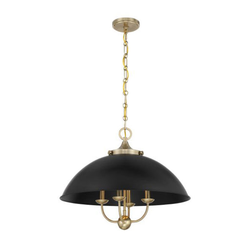 Savoy House 7-1725-4 Monterey 4-lt 22" Pendant - Matte Black and Warm Brass