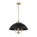 Savoy House 7-1725-4 Monterey 4-lt 22" Pendant - Matte Black and Warm Brass