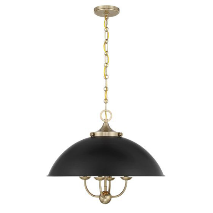 Savoy House 7-1725-4 Monterey 4-lt 22" Pendant - Matte Black and Warm Brass