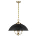 Savoy House 7-1725-4 Monterey 4-lt 22" Pendant - Matte Black and Warm Brass