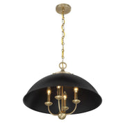 Savoy House 7-1725-4 Monterey 4-lt 22" Pendant - Matte Black and Warm Brass