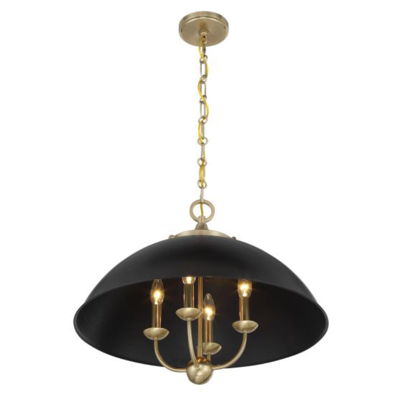 Savoy House 7-1725-4 Monterey 4-lt 22" Pendant - Matte Black and Warm Brass