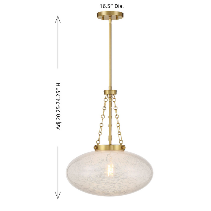 Savoy House 7-1740-1 Willow 1-lt 17" Pendant - Warm Brass