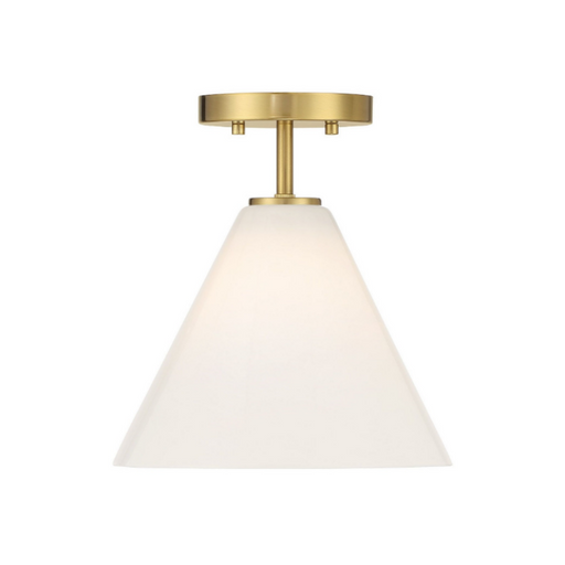 Savoy House 7-4011-1 Blair 1-lt 10" Mini-Pendant/Semi-Flush Mount - Warm Brass