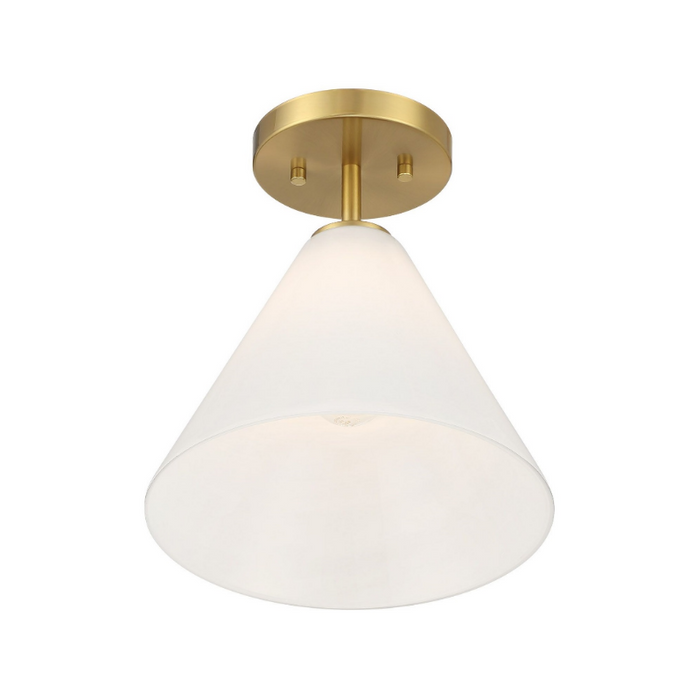 Savoy House 7-4011-1 Blair 1-lt 10" Mini-Pendant/Semi-Flush Mount - Warm Brass