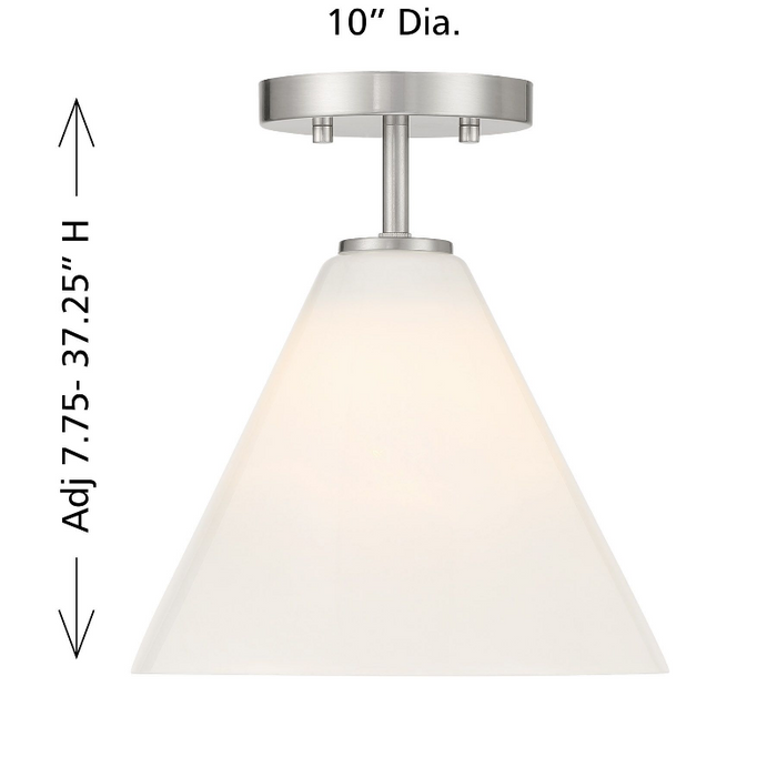 Savoy House 7-4011-1 Blair 1-lt 10" Mini-Pendant/Semi-Flush Mount - Satin Nickel