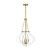 Savoy House 7-4866-4 Mercer 4-lt 20" Pendant - White and Warm Brass