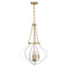 Savoy House 7-4866-4 Mercer 4-lt 20" Pendant - White and Warm Brass