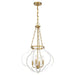 Savoy House 7-4866-4 Mercer 4-lt 20" Pendant - White and Warm Brass