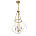 Savoy House 7-4866-4 Mercer 4-lt 20" Pendant - White and Warm Brass